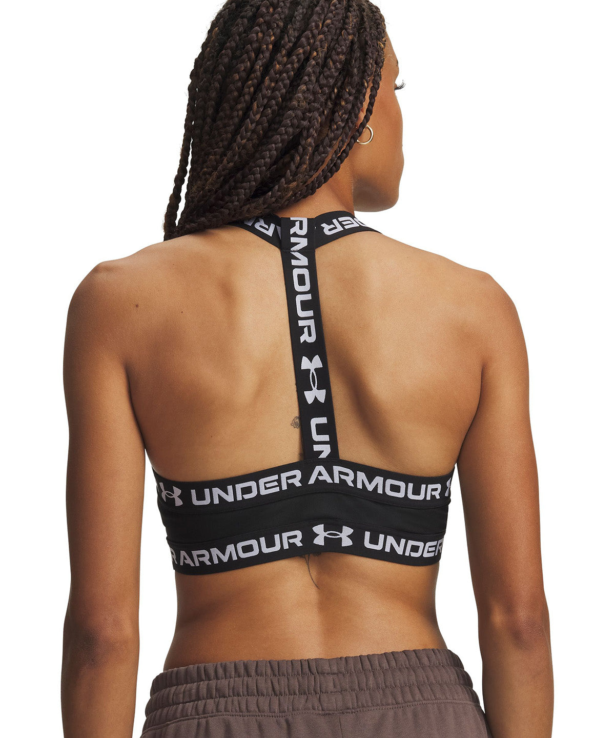 Peto UA HeatGear Mid T-Back negro para mujer