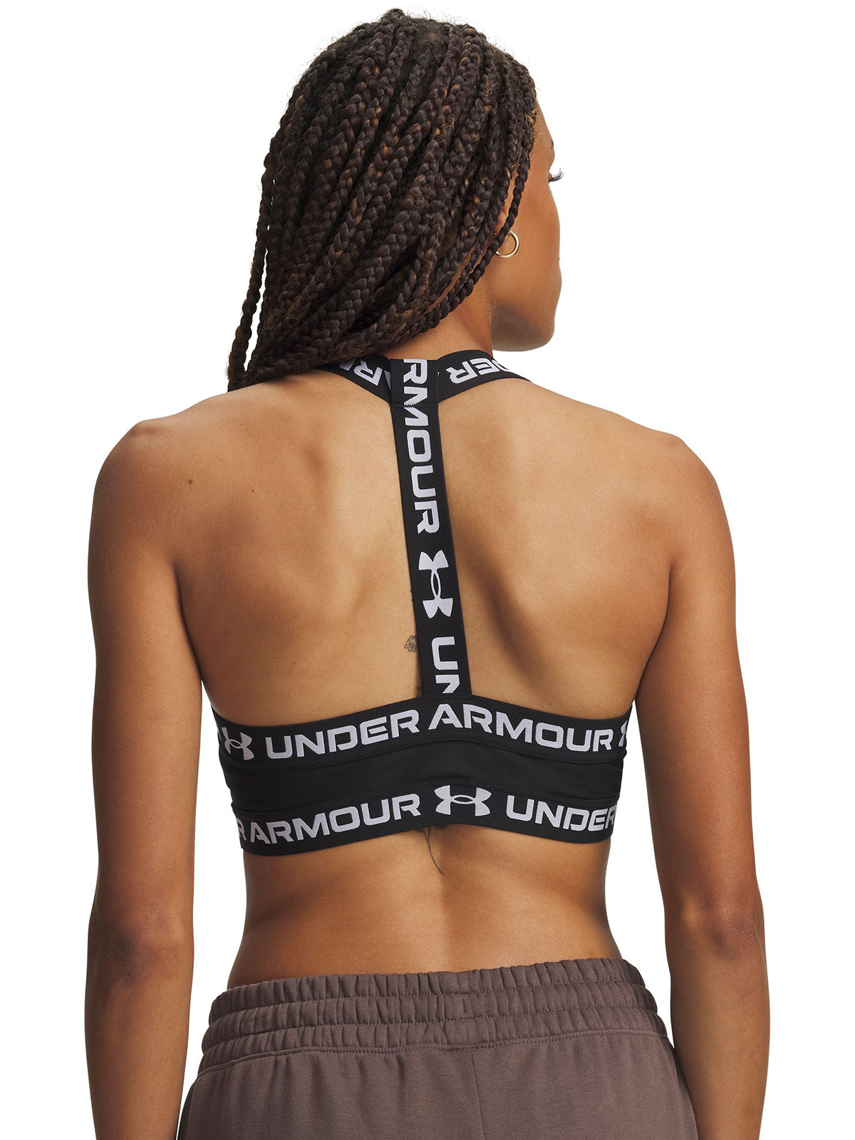 Peto UA HeatGear Mid T-Back negro para mujer
