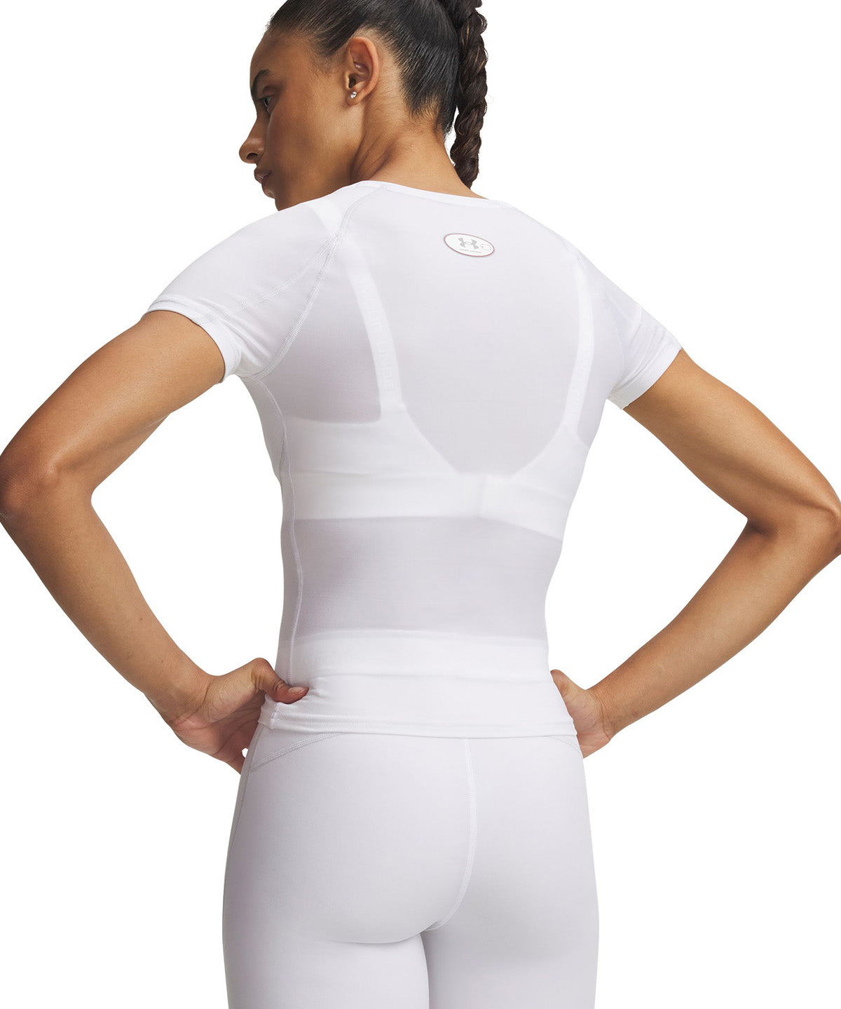 UA HeatGear Elite SS Primera Capa Superior blanco para mujer
