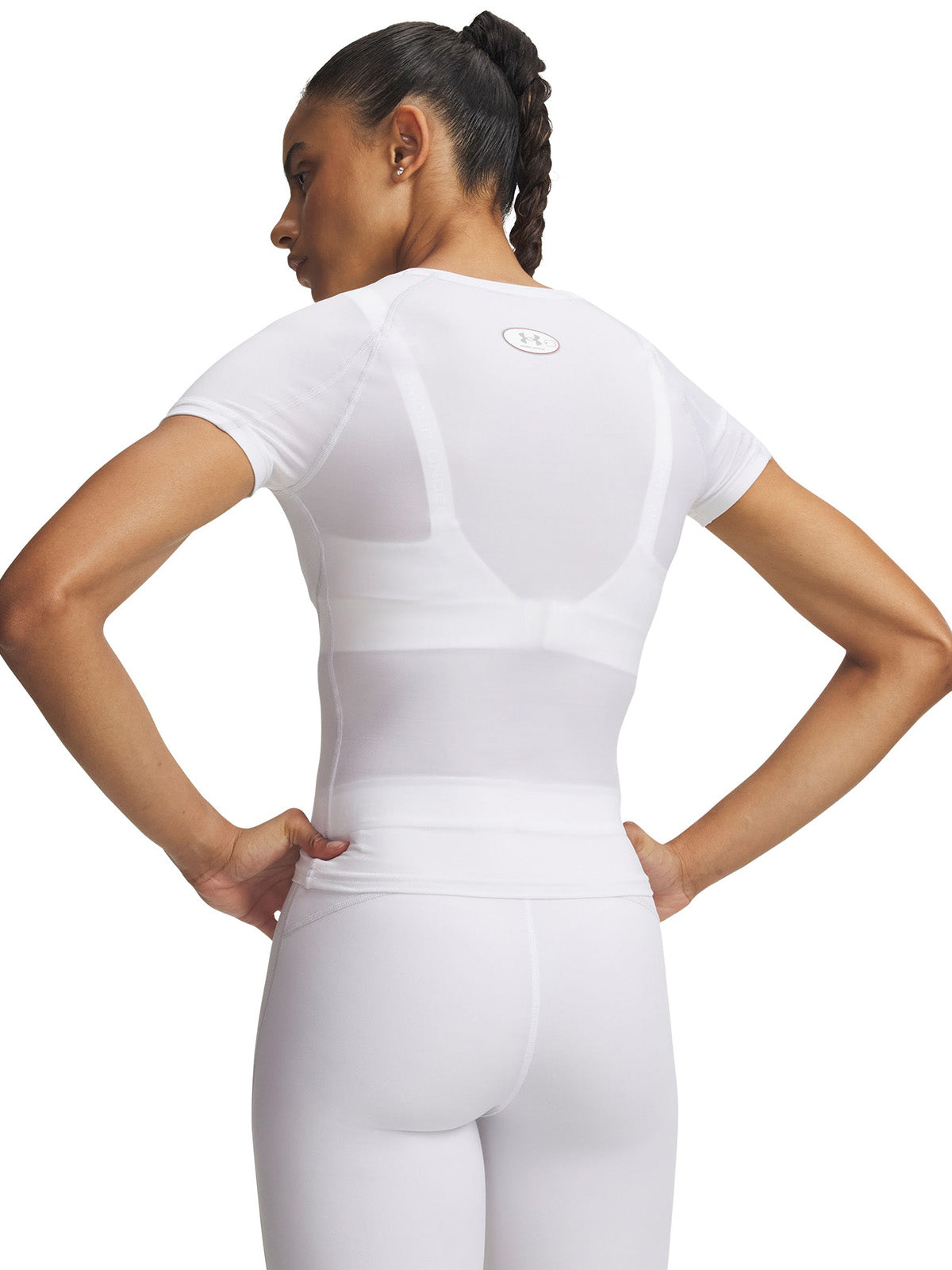 UA HeatGear Elite SS Primera Capa Superior blanco para mujer