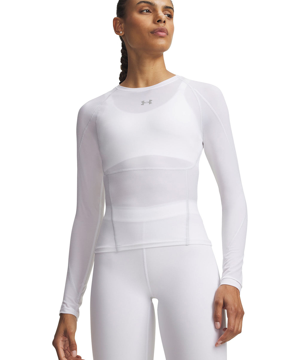 UA HeatGear Elite LS Primera Capa Superior blanco para mujer