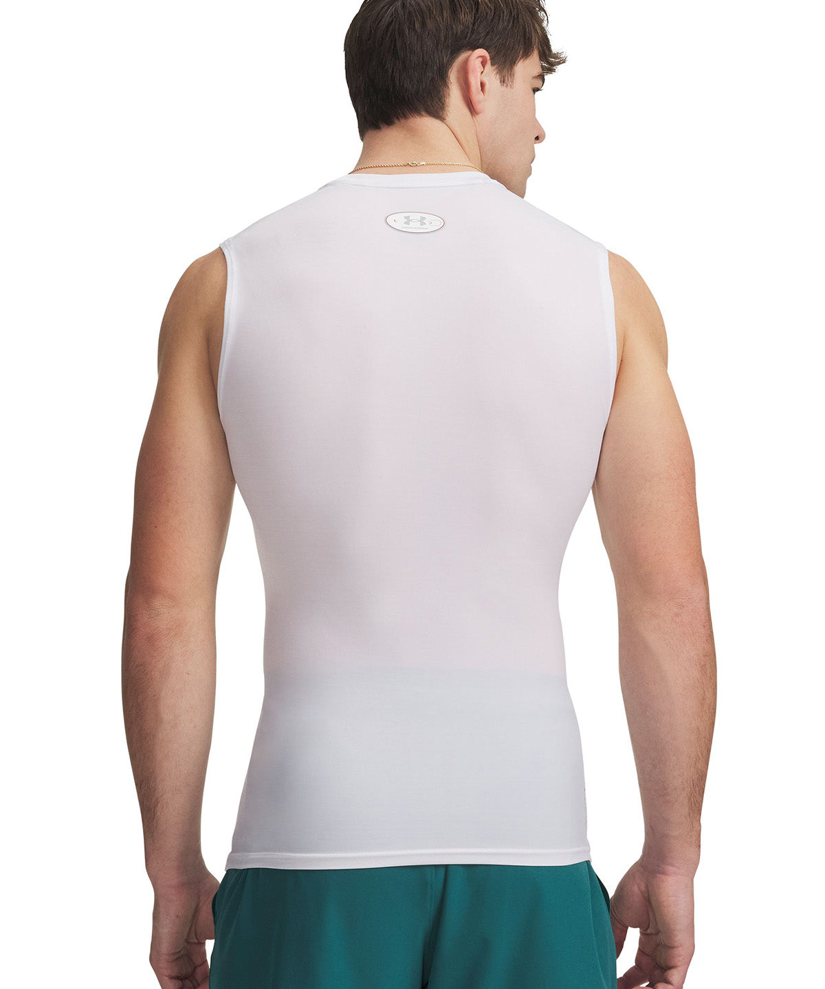 UA HG Elite Compression SL Primera Capa Superior blanca para hombre
