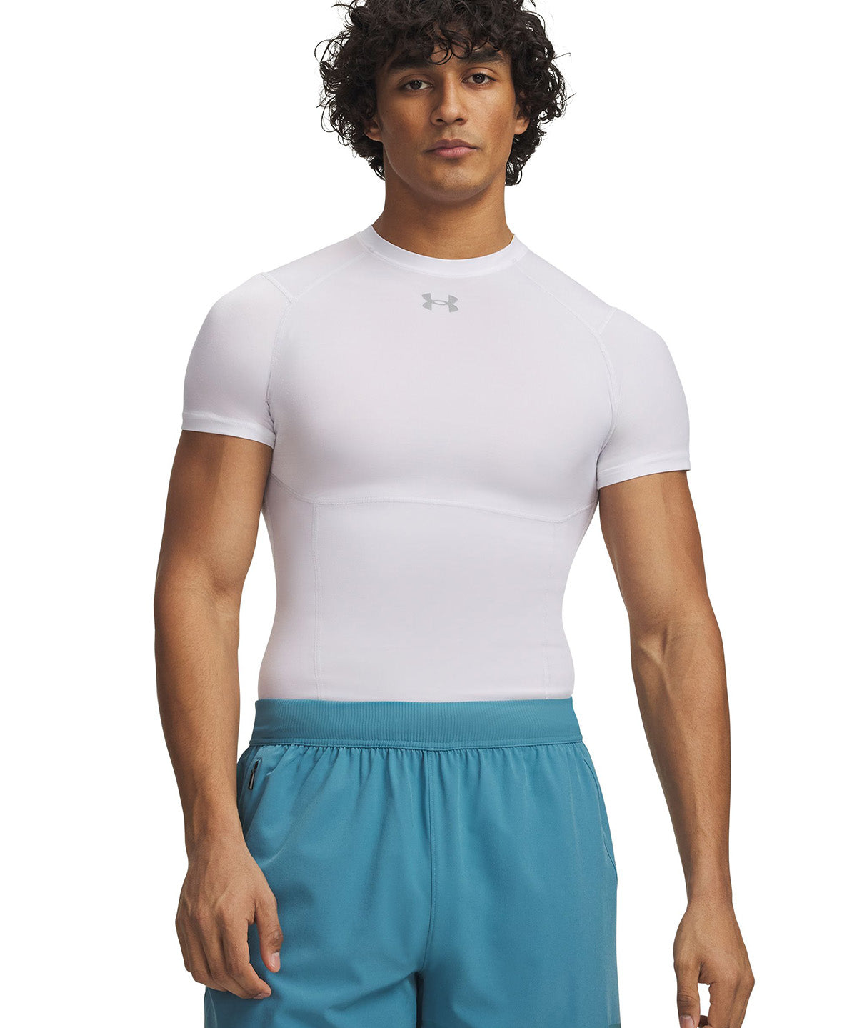 UA HG Elite Comp SS Primera Capa Superior blanco para Hombre