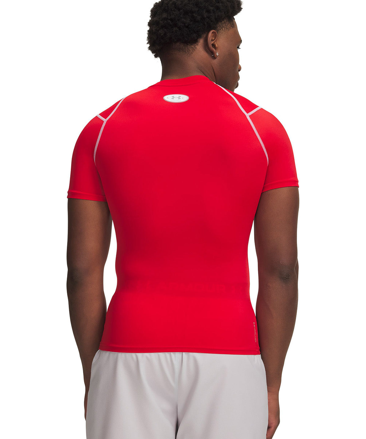 UA HG Elite Comp SS Primera Capa Superior roja para hombre