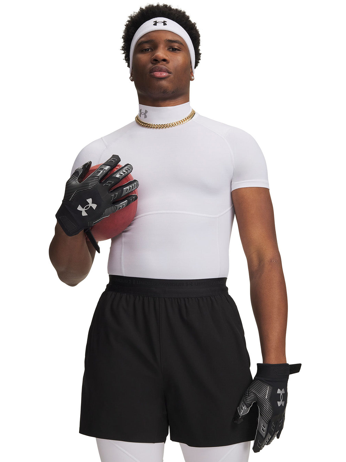 UA HG Elite Comp Mock SS Primera Capa Superior blanco para hombre