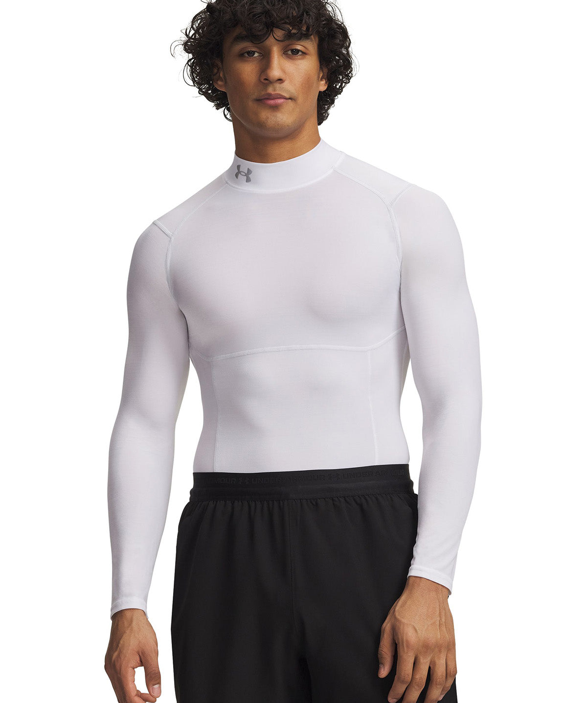 UA HG Elite Comp Mock LS Primera Capa Superior blanco para hombre