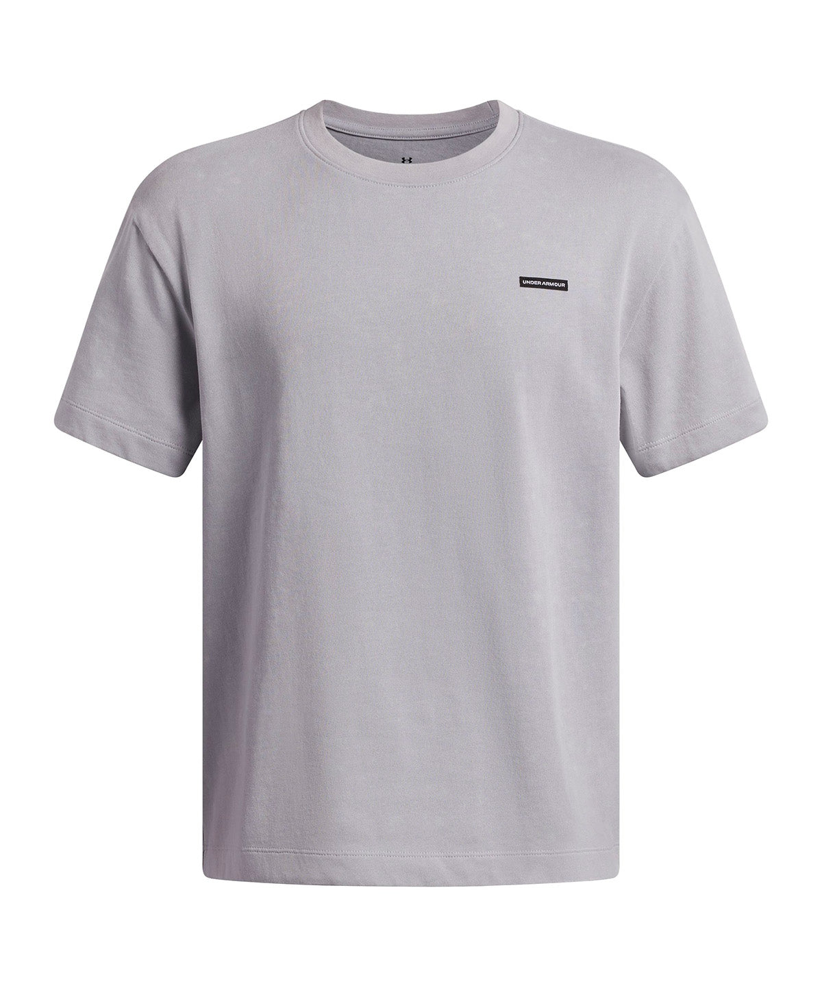 Polera manga corta UA Heavyweight Wash gris para niño