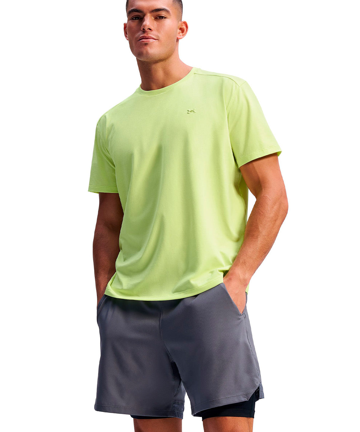 Polera manga corta UA The Bouncy Tee verde para hombre