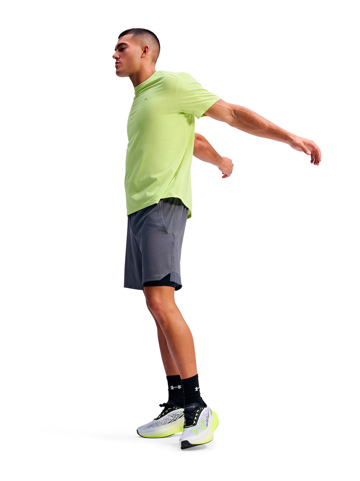 Polera manga corta UA The Bouncy Tee verde para hombre