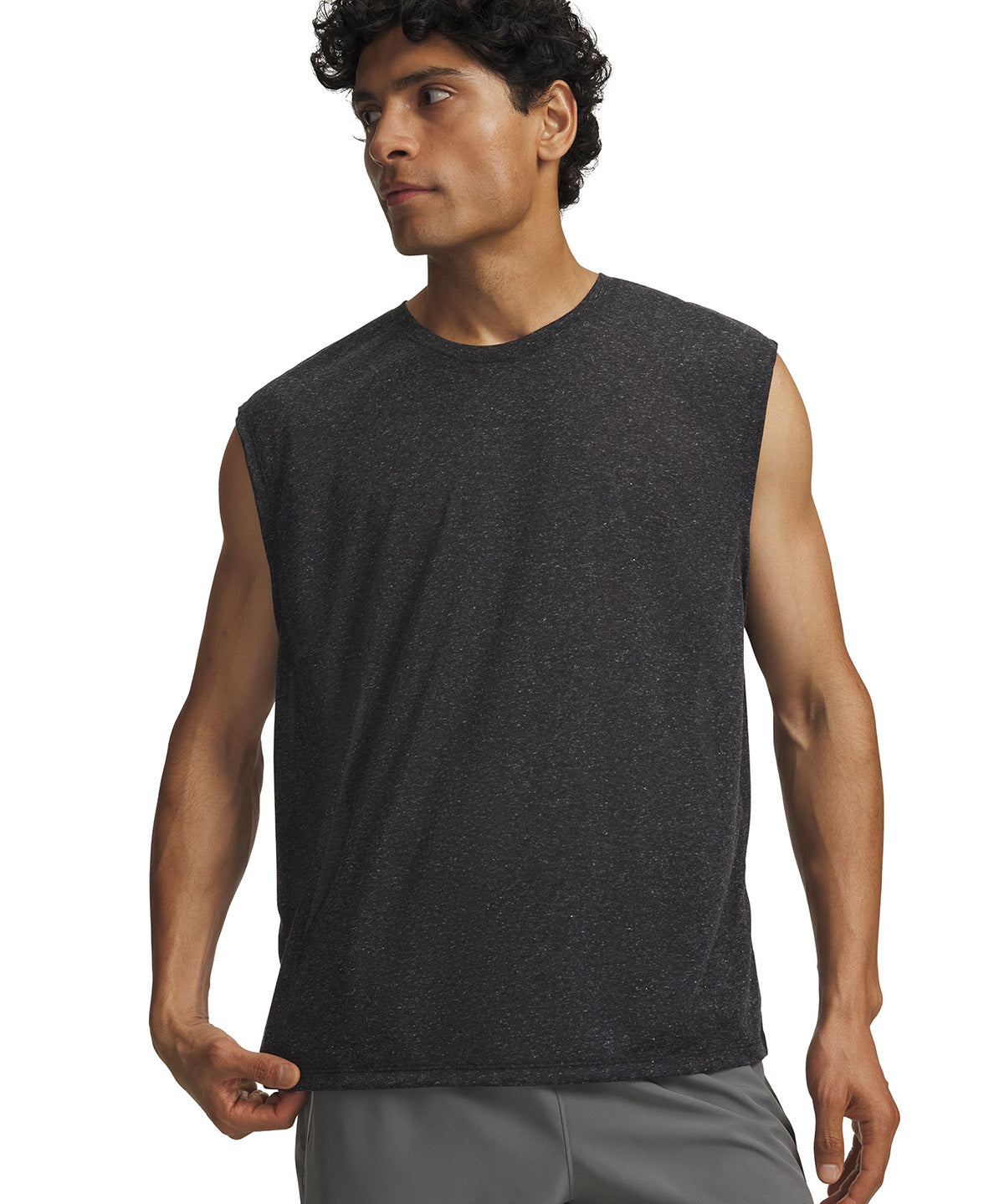 Polera sin manga UA HB Run Aeris negra para hombre