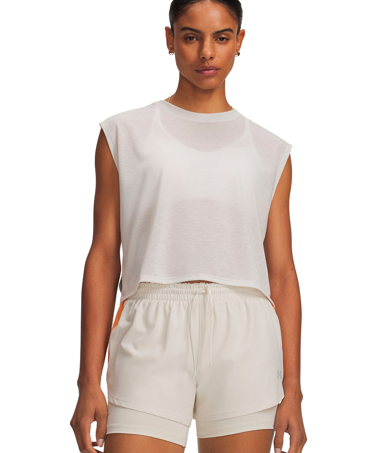 Polera UA Halo Run Aeris blanca para mujer
