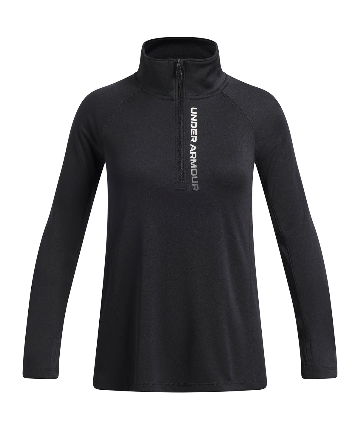 Poleron UA Tech Branded ½ Zip negro para niña