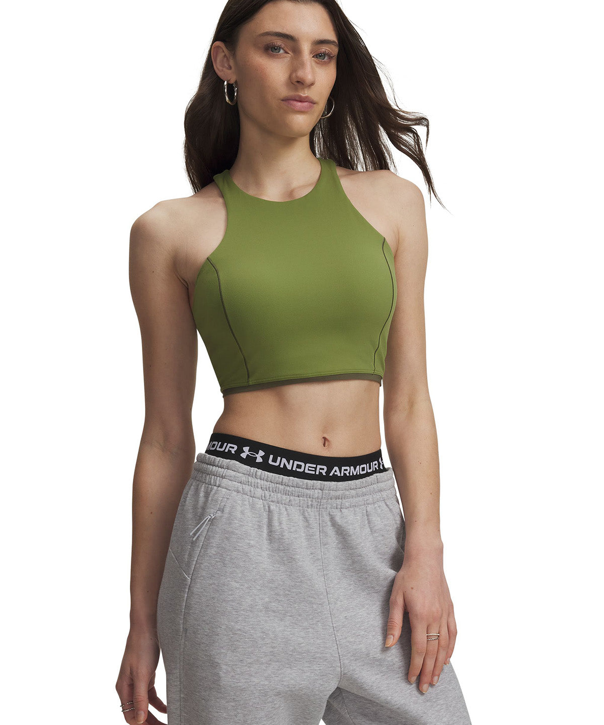 Polera sin manga UA Meridian Mesh verde para mujer