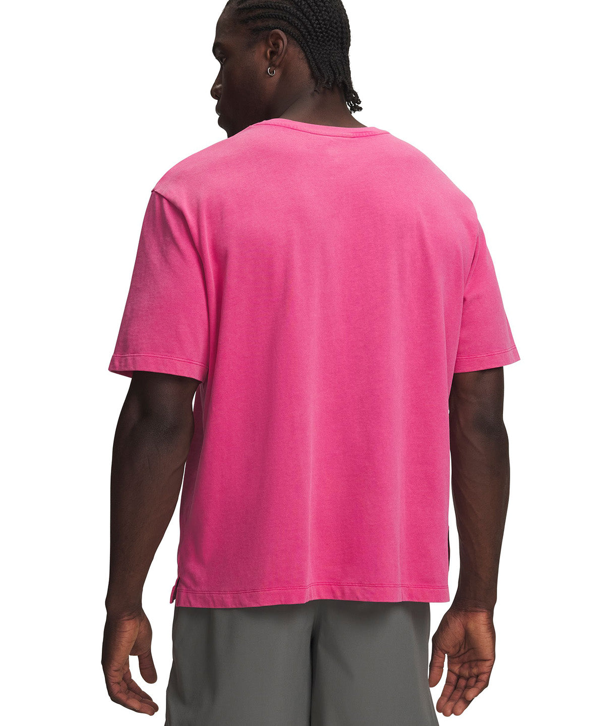 Polera manga corta UA HB Run Heavyweight Wash Speed rosada para hombre