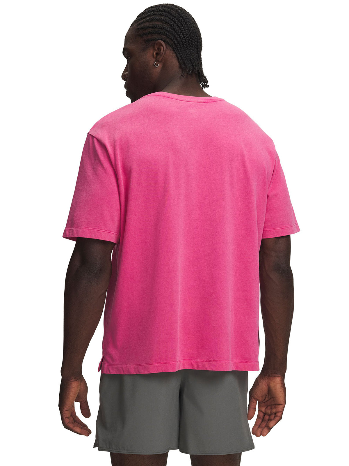 Polera manga corta UA HB Run Heavyweight Wash Speed rosada para hombre