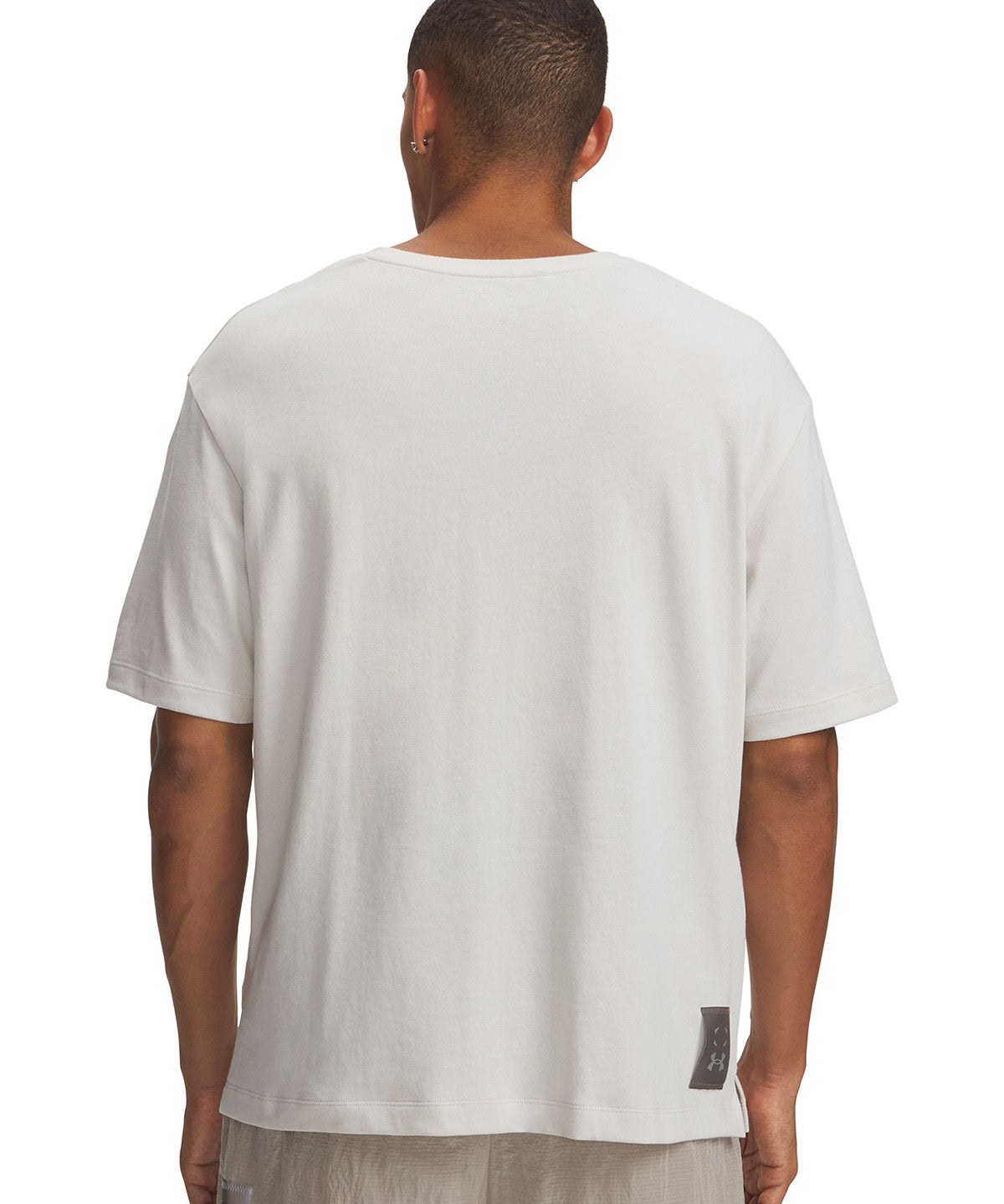Polera manga corta UA Halo Run Heavyweight Lightning blanco para hombre