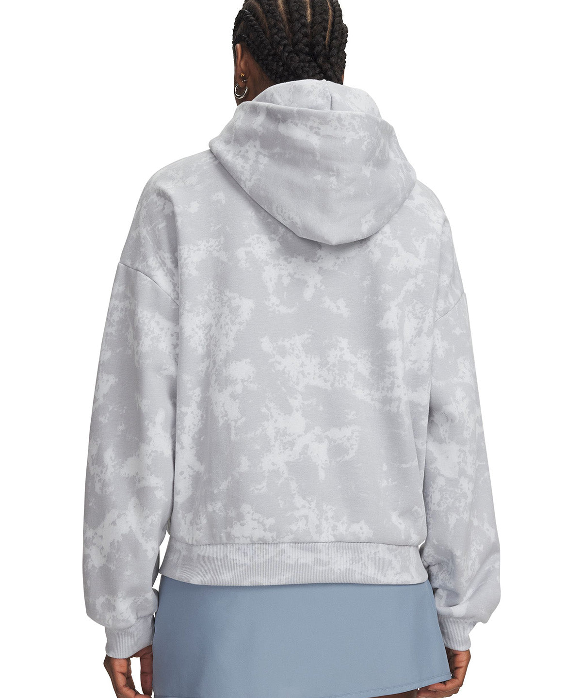 Polera manga larga UA Icon Fleece Printed gris para mujer