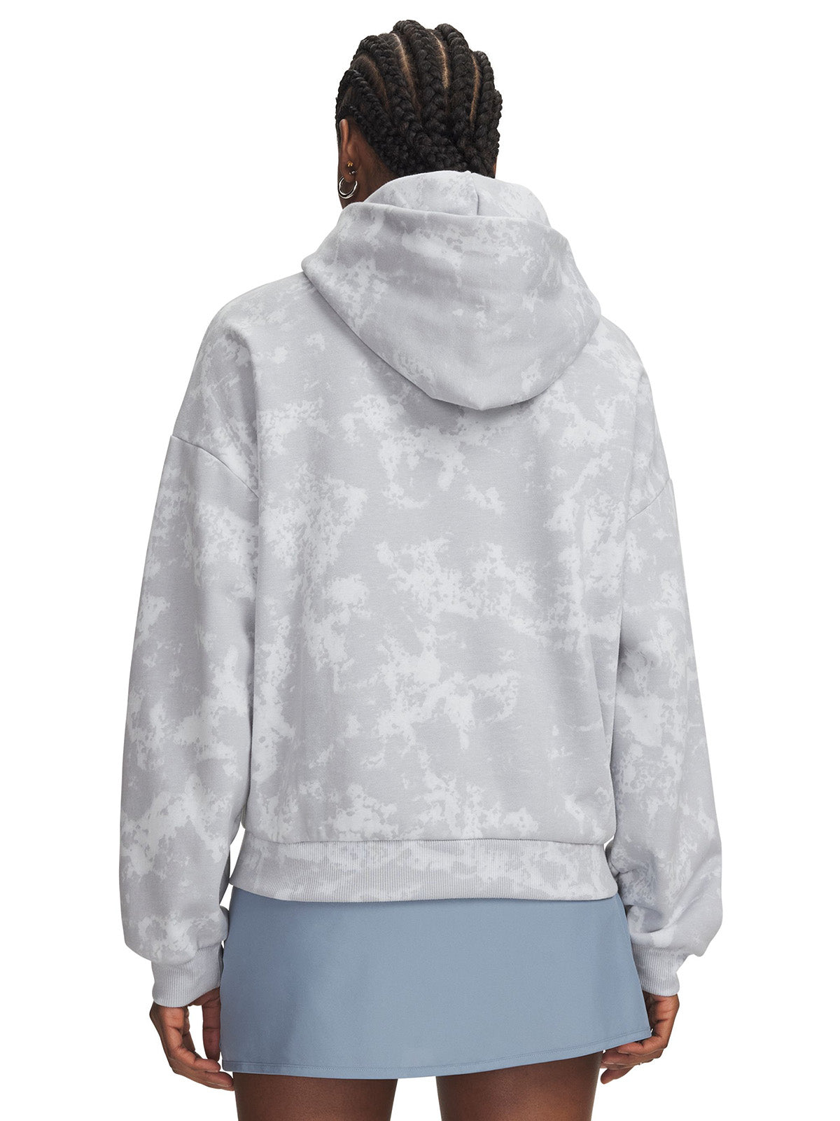 Polera manga larga UA Icon Fleece Printed gris para mujer