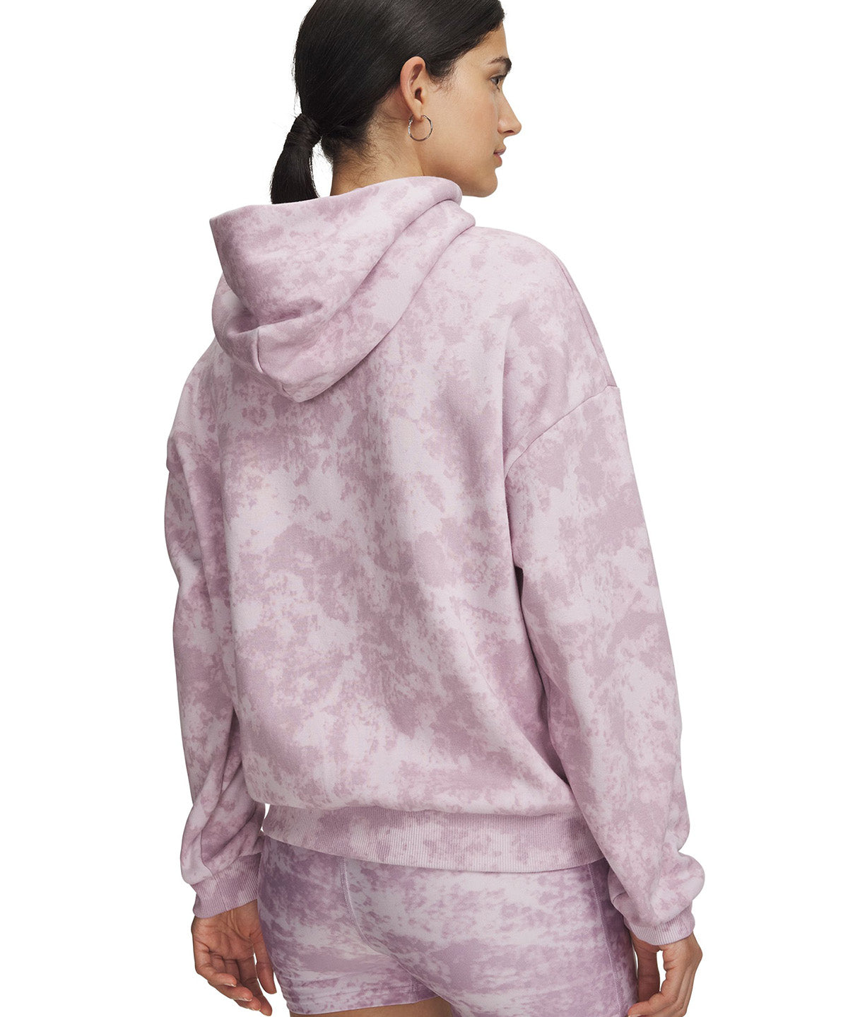 Polera manga larga UA Icon Fleece Printed rosada para mujer