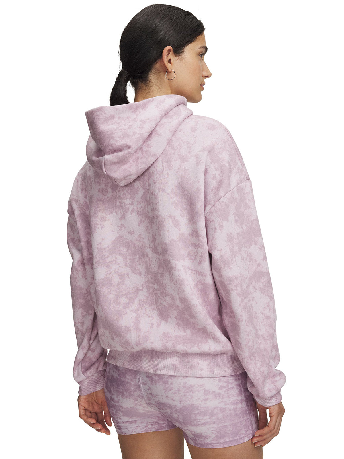 Polera manga larga UA Icon Fleece Printed rosada para mujer