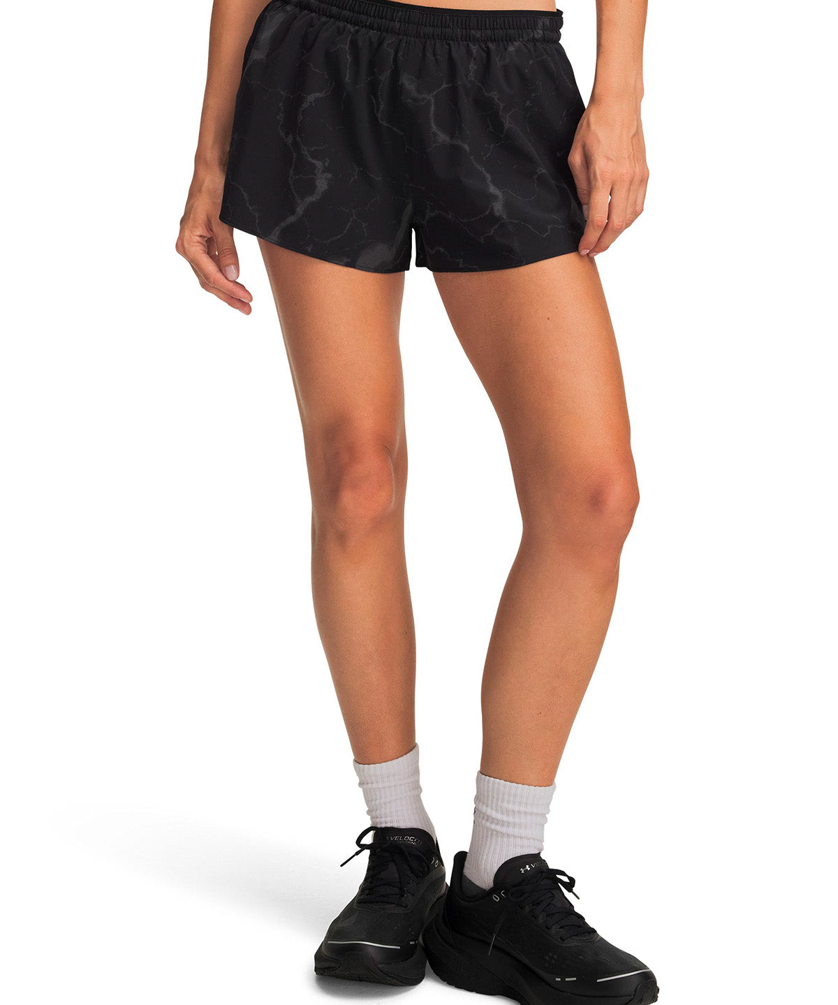 Short UA Halo Run Printed negra para mujer