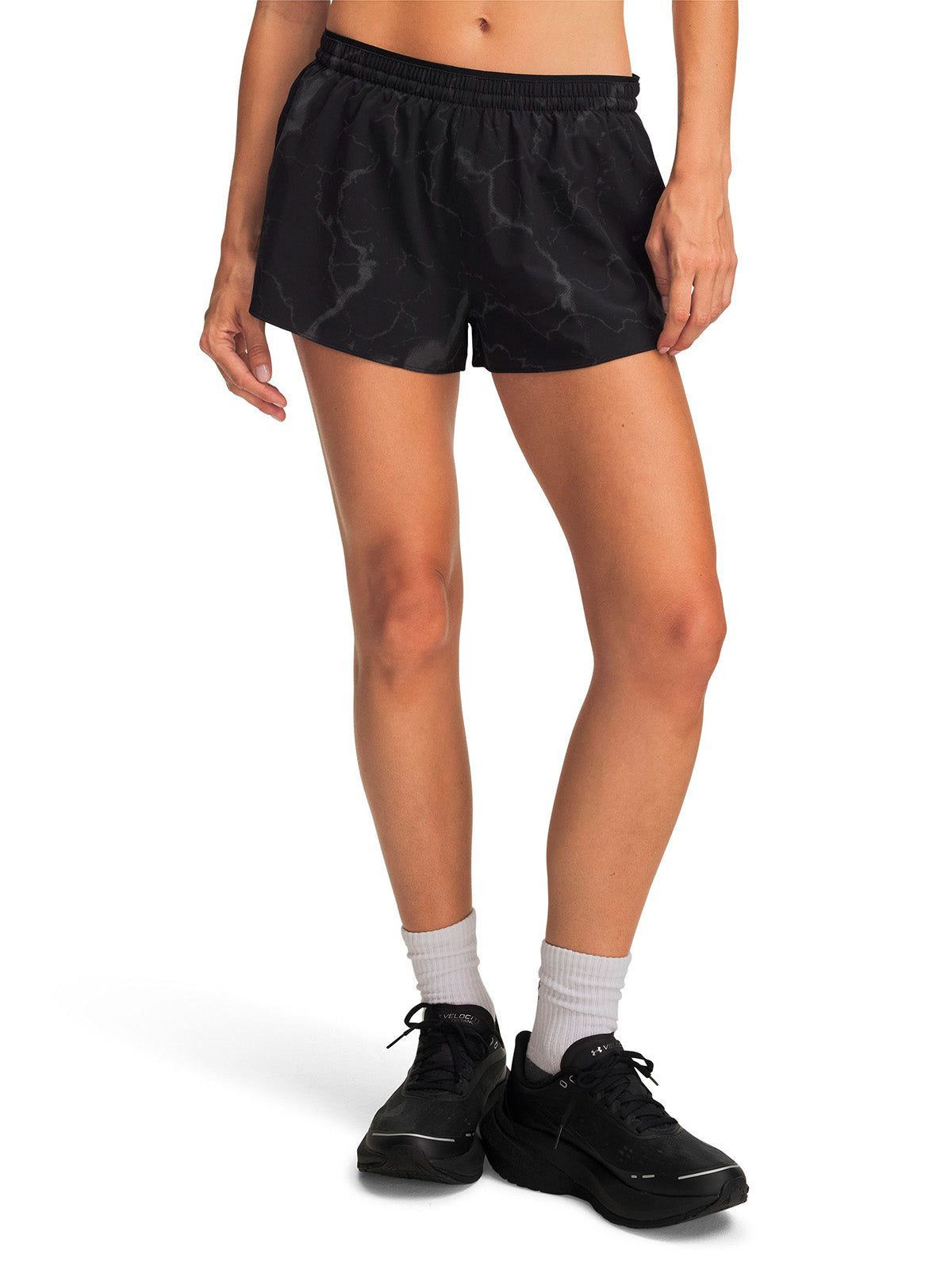 Short UA Halo Run Printed negra para mujer