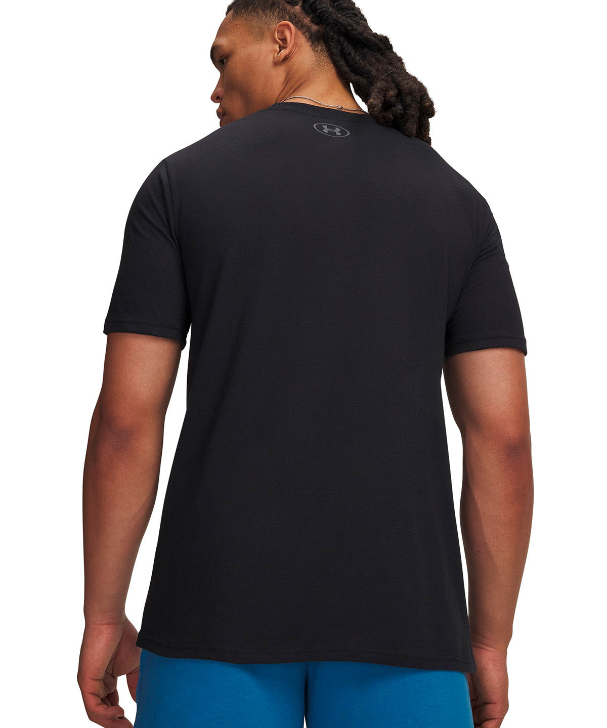 Polera manga corta UA Box Wordmark Label negro para hombre