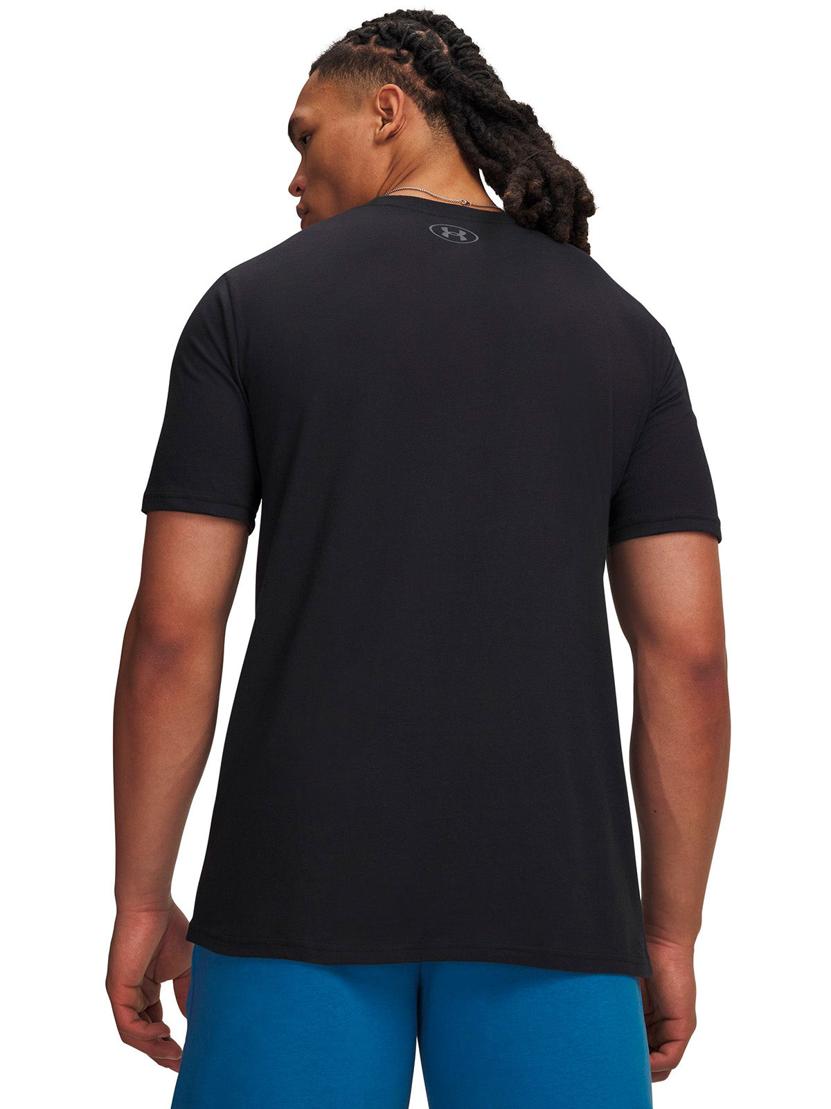 Polera manga corta UA Box Wordmark Label negro para hombre