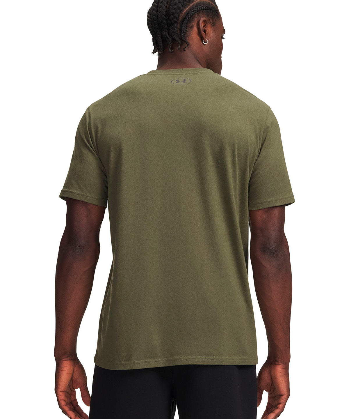 Polera manga corta UA Box Wordmark Label verde para hombre