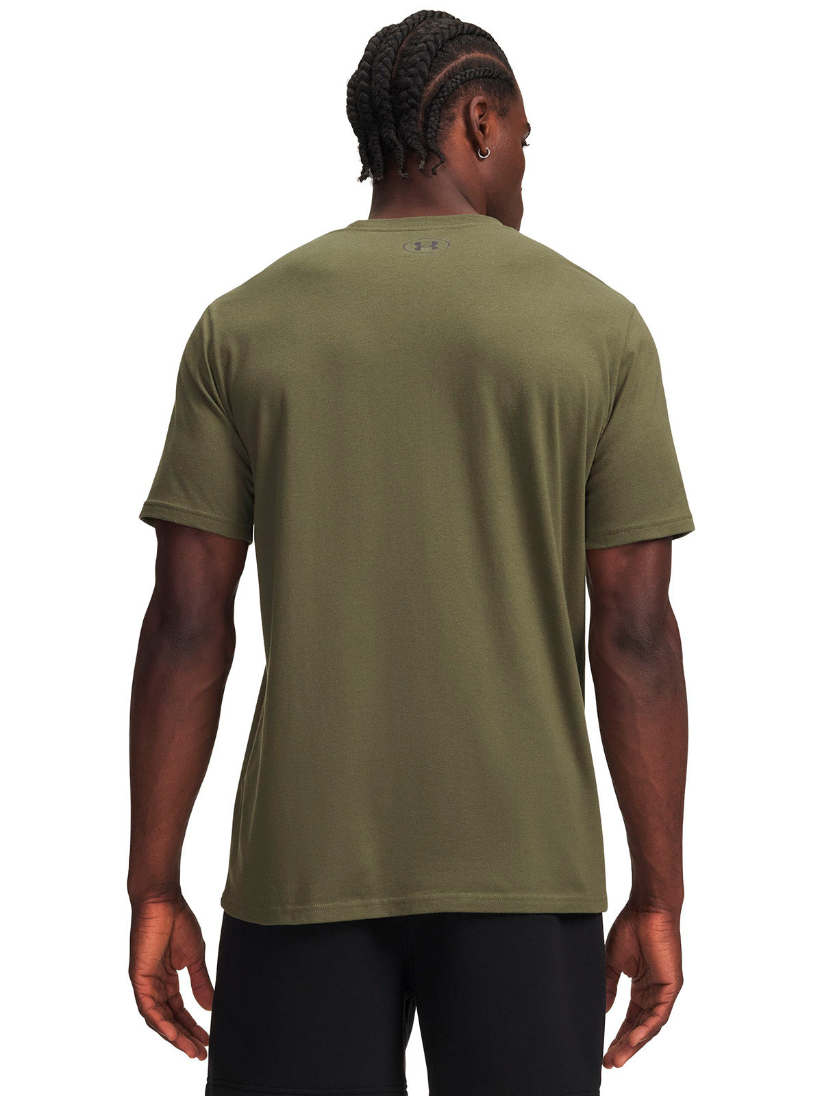 Polera manga corta UA Box Wordmark Label verde para hombre