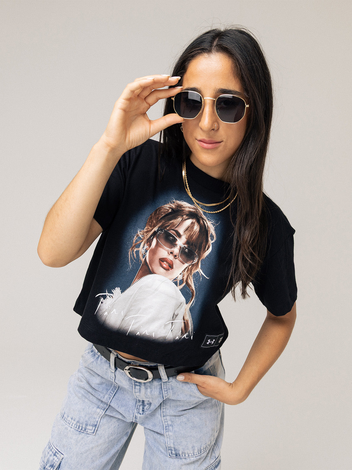 Polera Crop TINI Unisex Negra