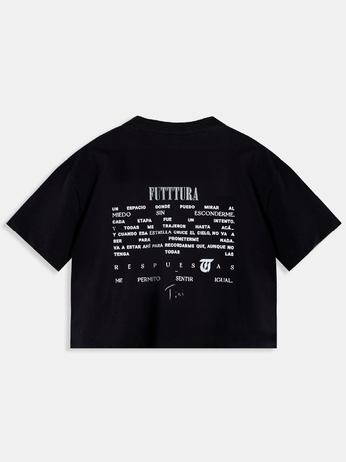 Polera Crop TINI Unisex Negra - FUTTTURA