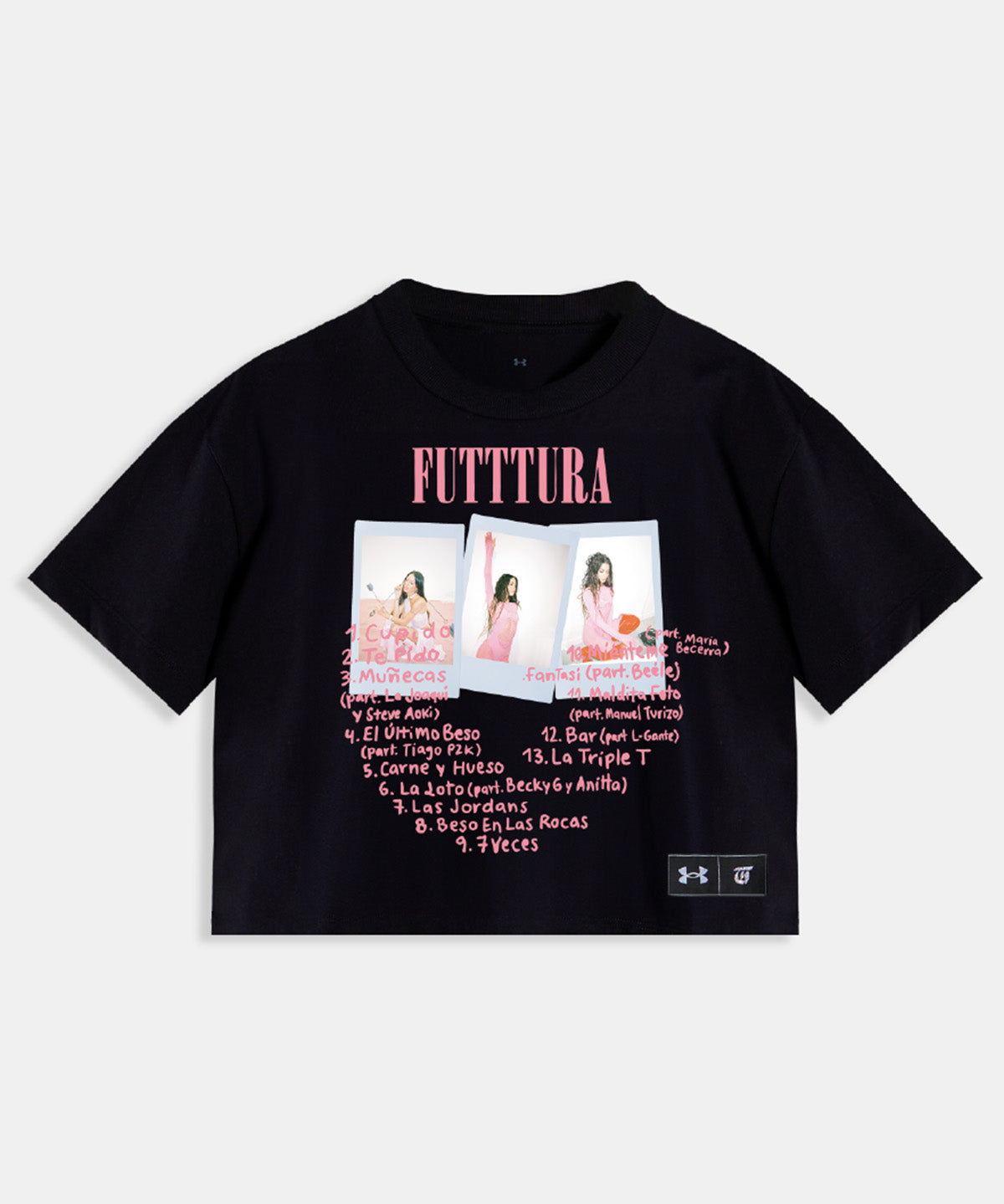 Polera Crop TINI Unisex Negra - Cupido