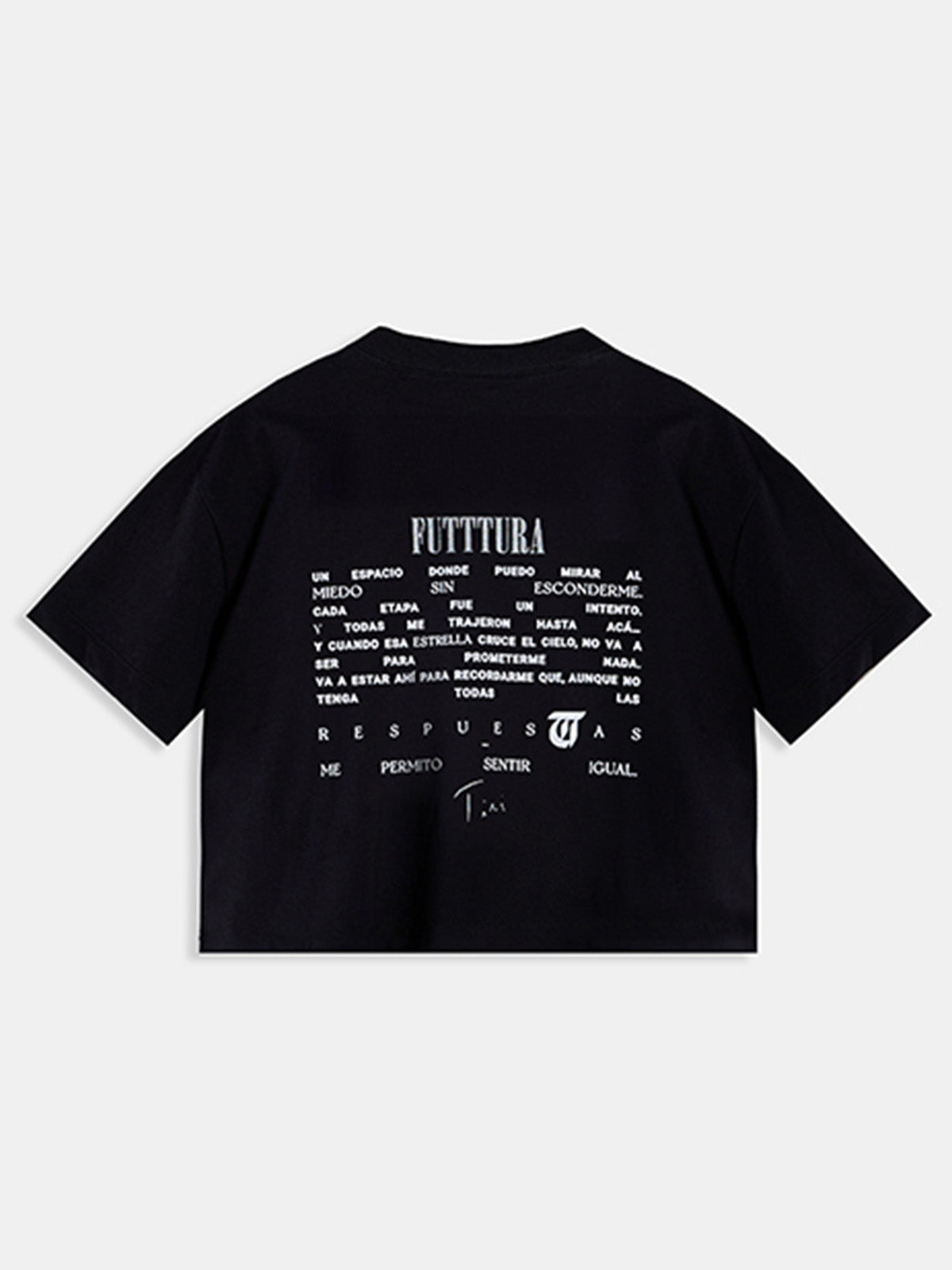 Polera Crop TINI Unisex Negra - FUTTURA
