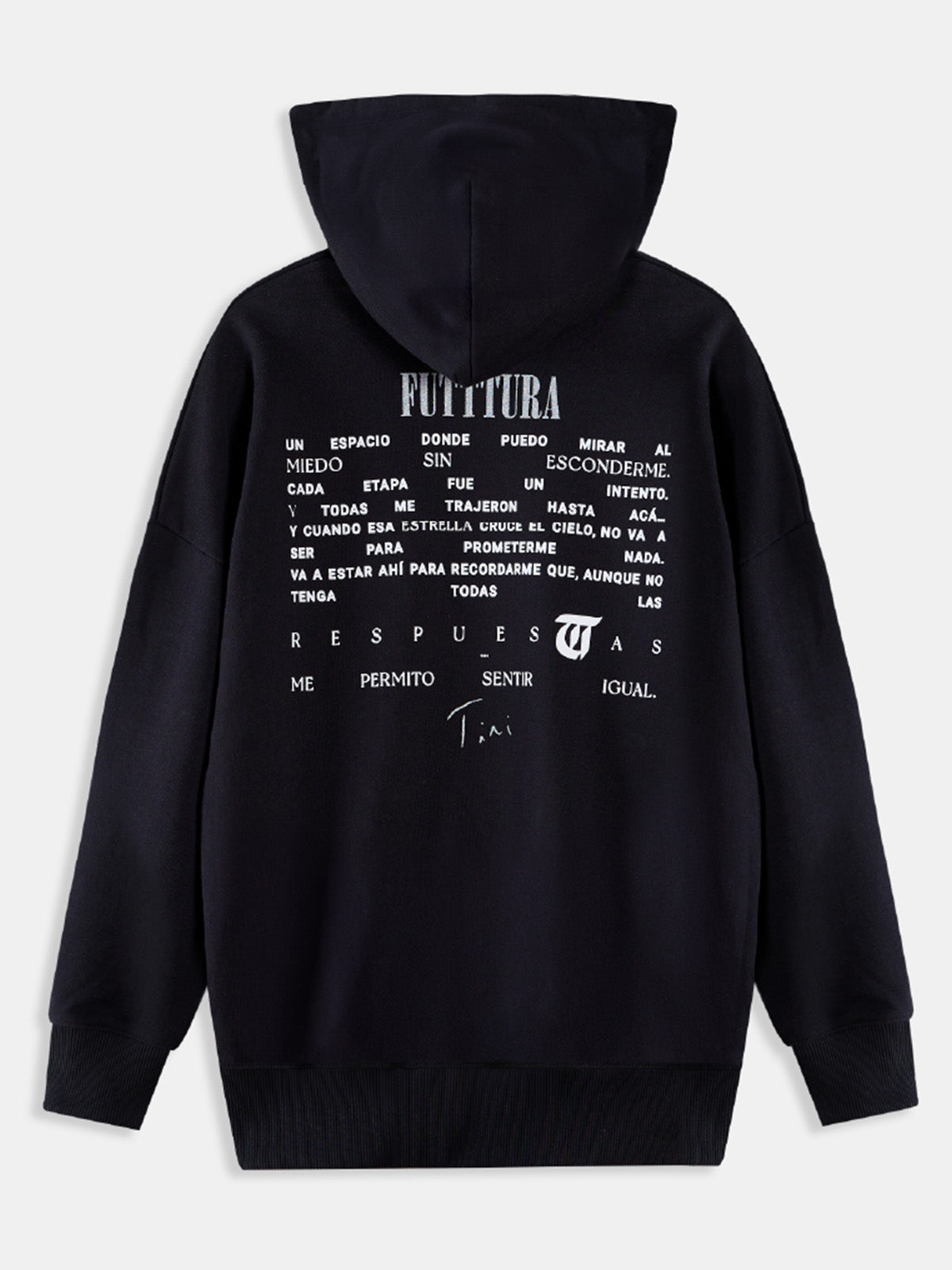 Polerón con capucha TINI Unisex Negro - FUTTTURA