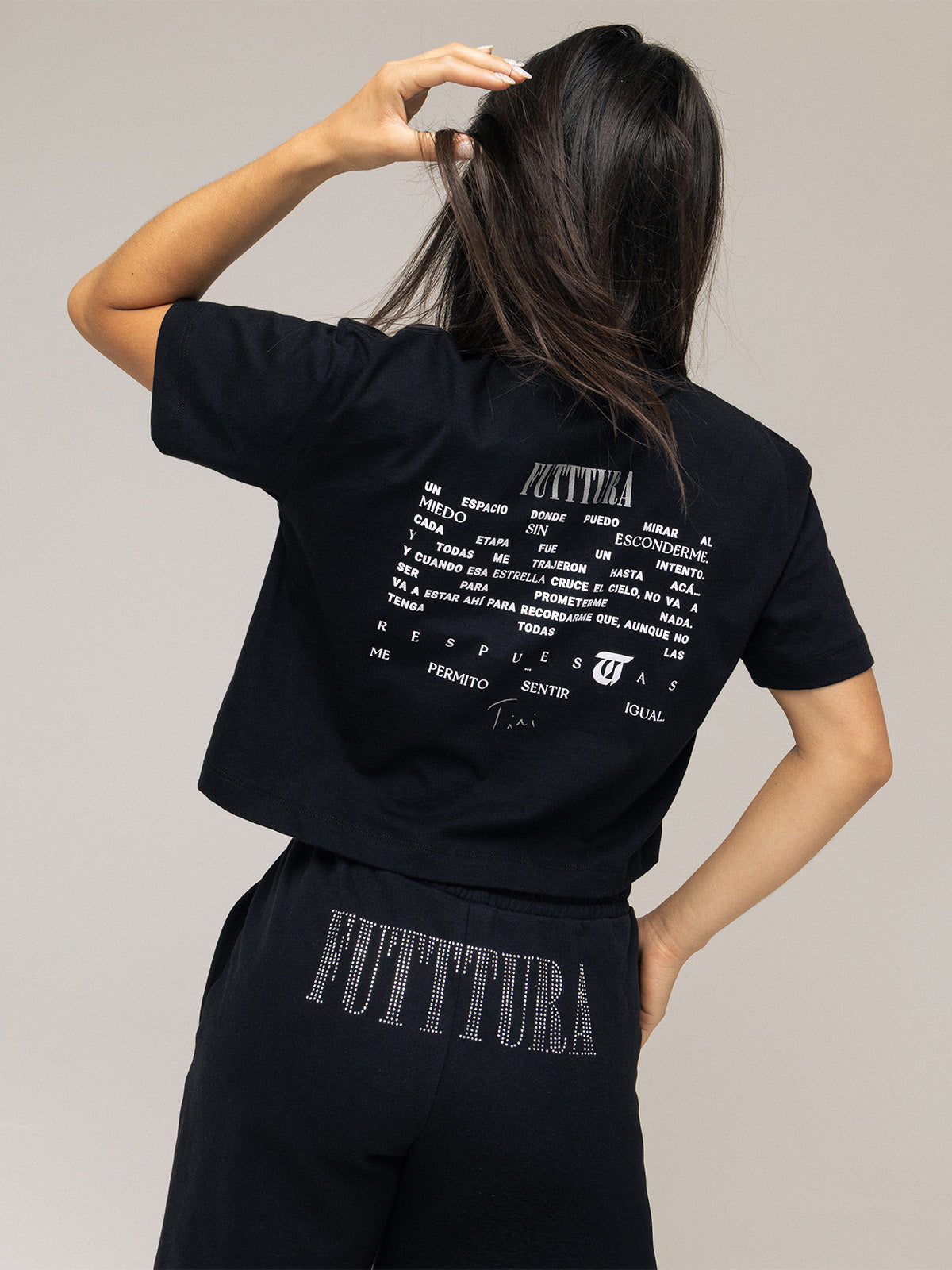 Pantalón Terry TINI Unisex Negro - FUTTTURA