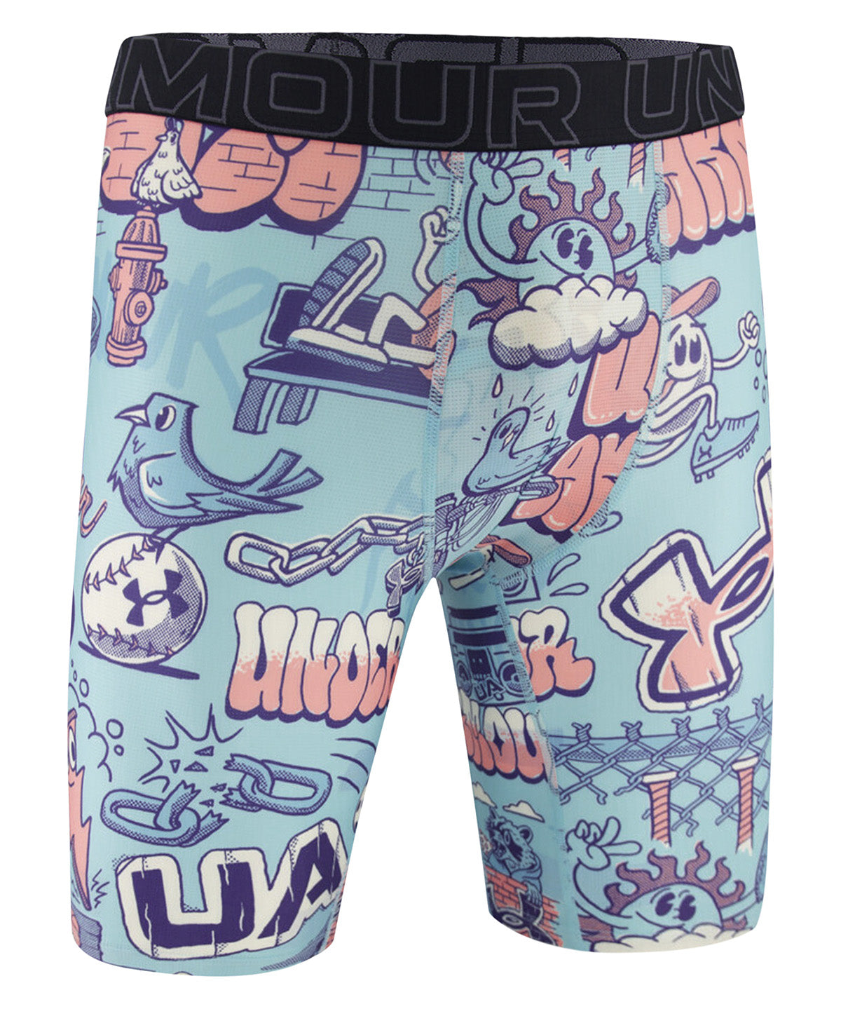 UA Performance Tech Mesh Boxer 9" azul para hombre